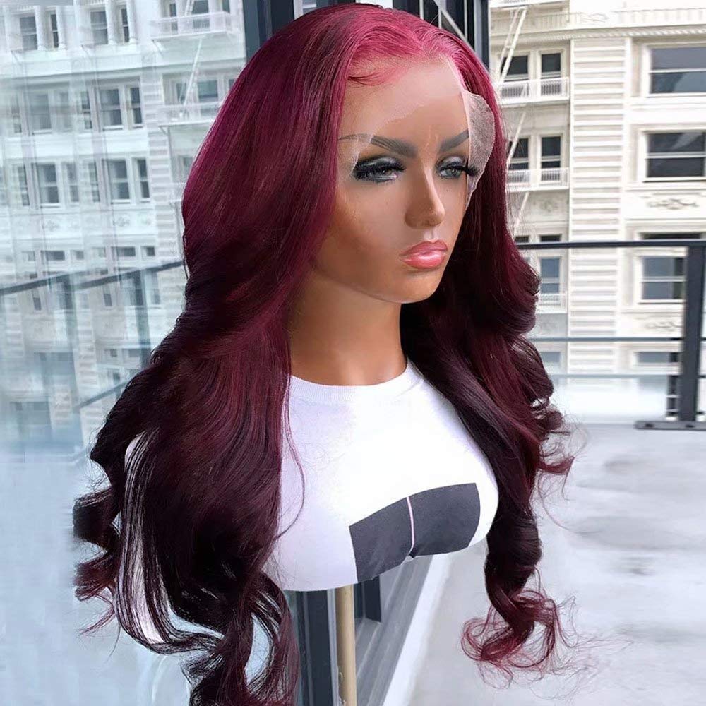 #99J Body Wave Full 13x4 Frontal transparent Lace Wig Color Wig Free Shipping - Frontal Wig