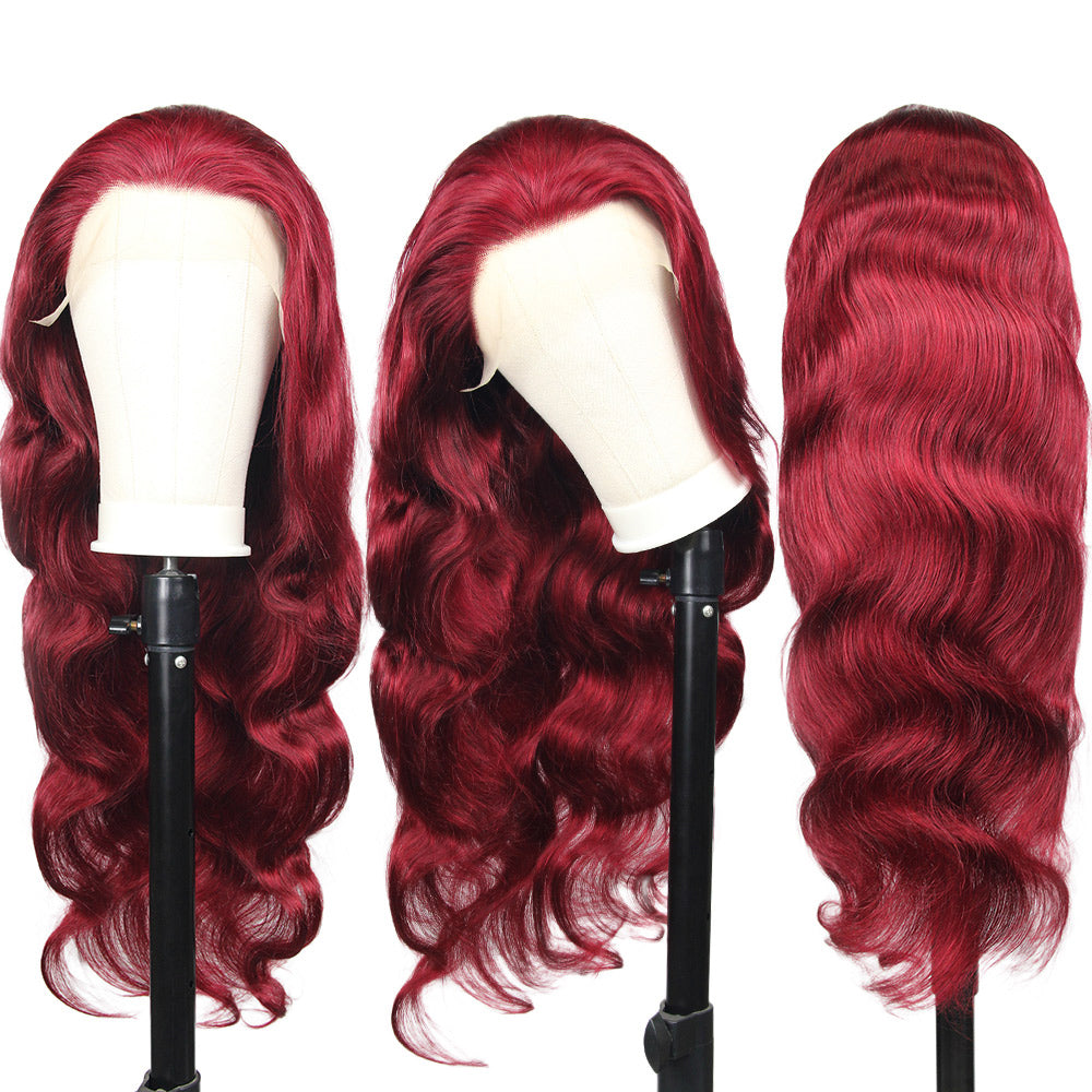 #99J Body Wave Full 13x4 Frontal transparent Lace Wig Color Wig Free Shipping - Frontal Wig
