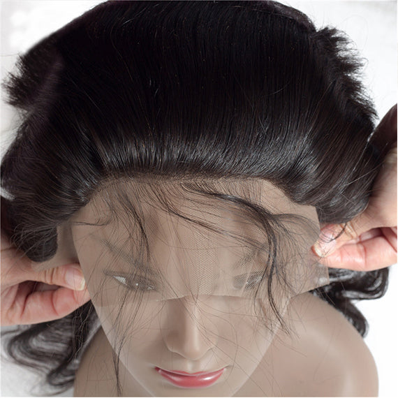 Body Wave 13*4 Transparent Lace Frontal #1B Natural Black - Frontal