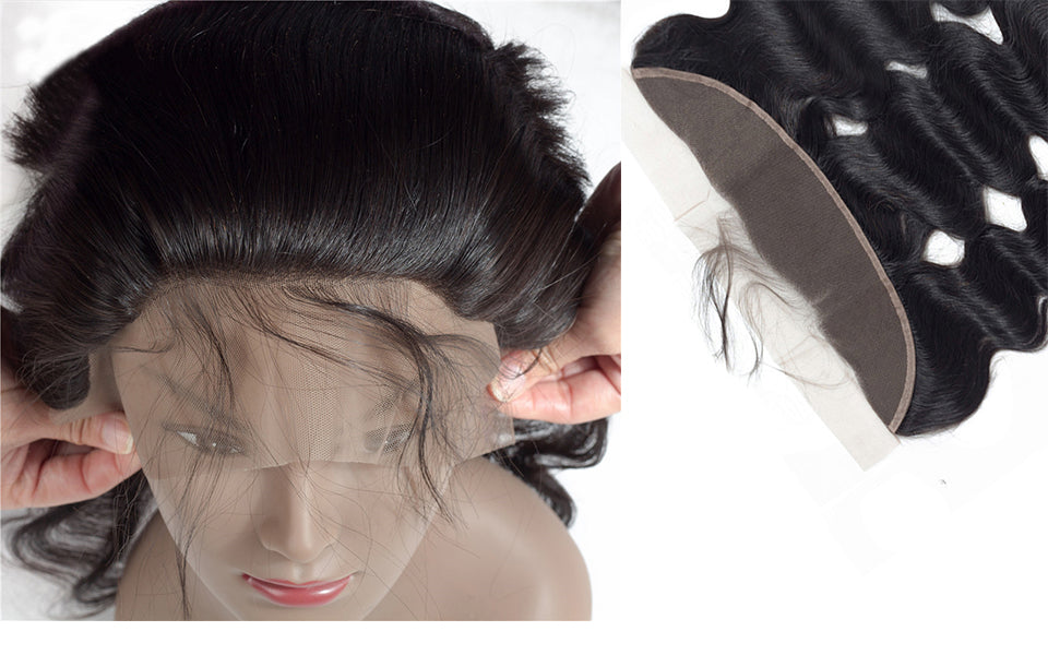 Body Wave 13*4 Transparent Lace Frontal #1B Natural Black - Frontal