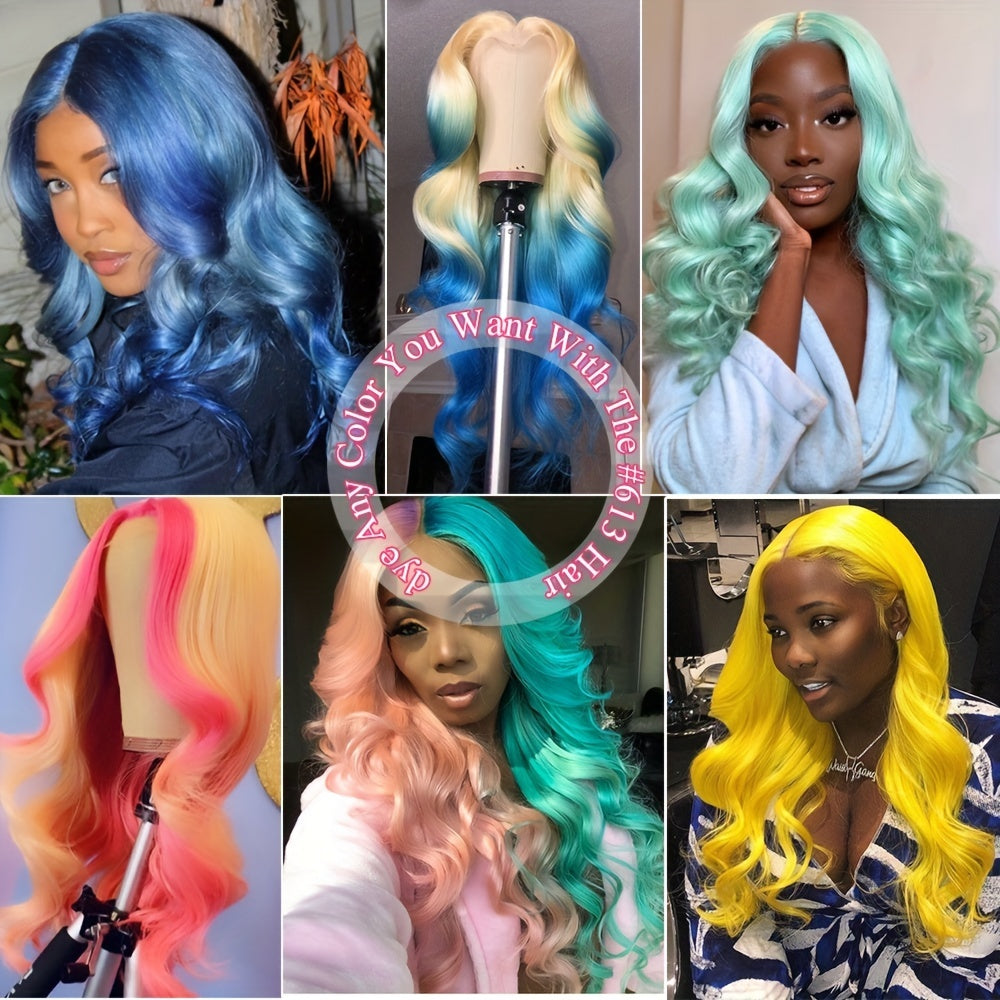 Body Wave #613 Blonde Color Wig Full 13x4 Transparent Frontal Lace Wig Human Hair - Frontal Wig