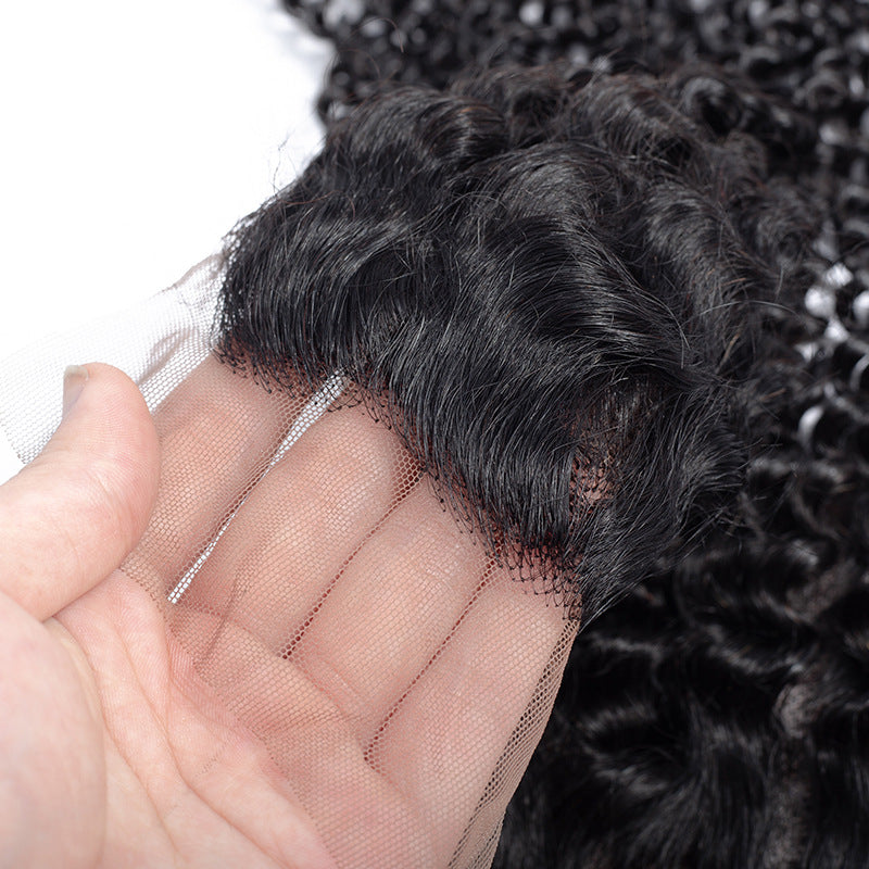 Deep Wave 13*4 Transparent Lace Frontal #1B Natural Black - Frontal
