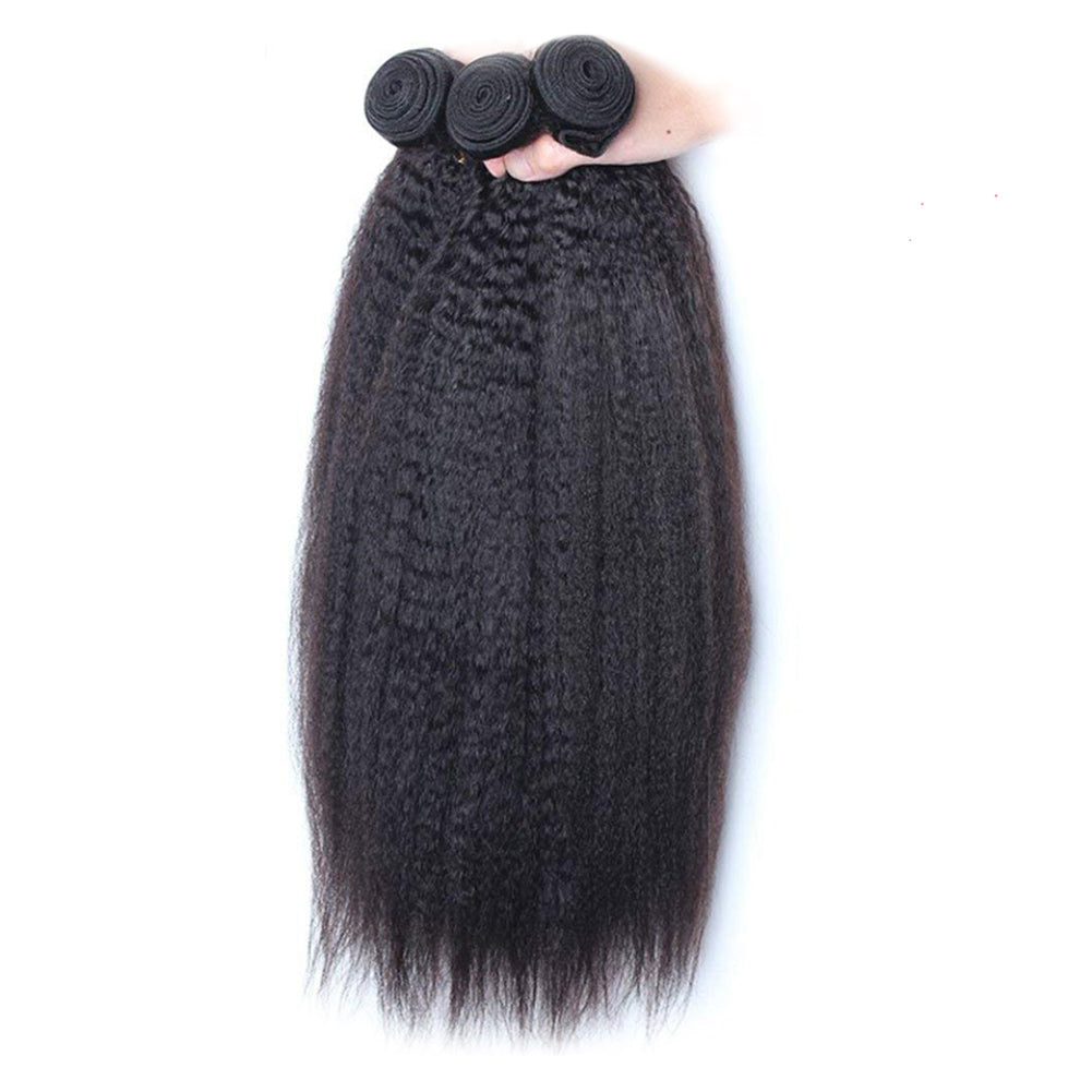 Exclusive 12A Kinky Straight 100% Virgin Human Hair(100grams/bundle) Natural Black - Virgin Hair Bundle