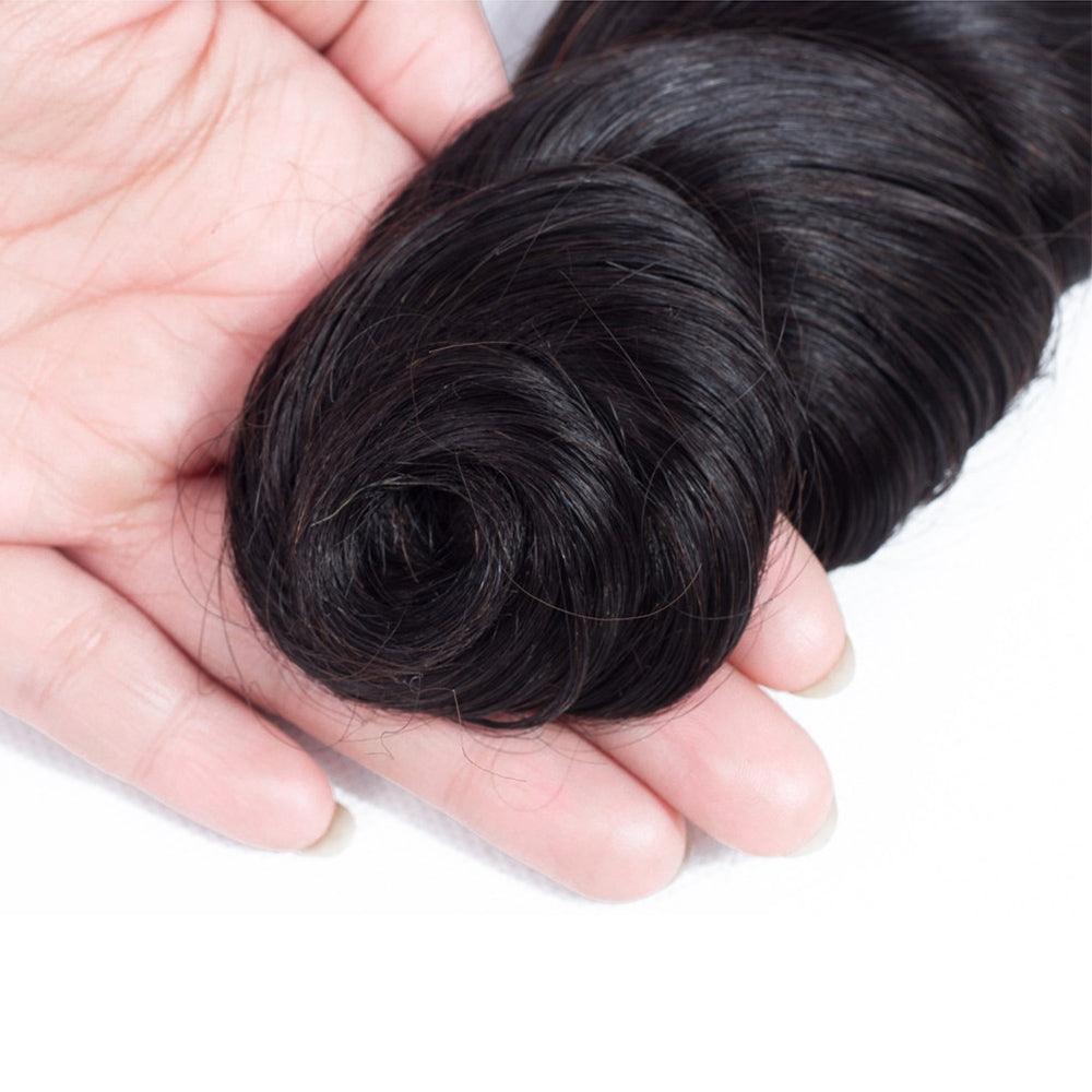 Exclusive 12A Loose Wave 100% Virgin Human Hair(100grams/bundle) Natural Black - Virgin Hair Bundle