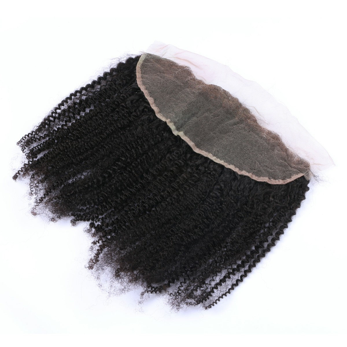 Kinky Curly 13*4 Transparent Lace Frontal #1B Natural Black - Frontal