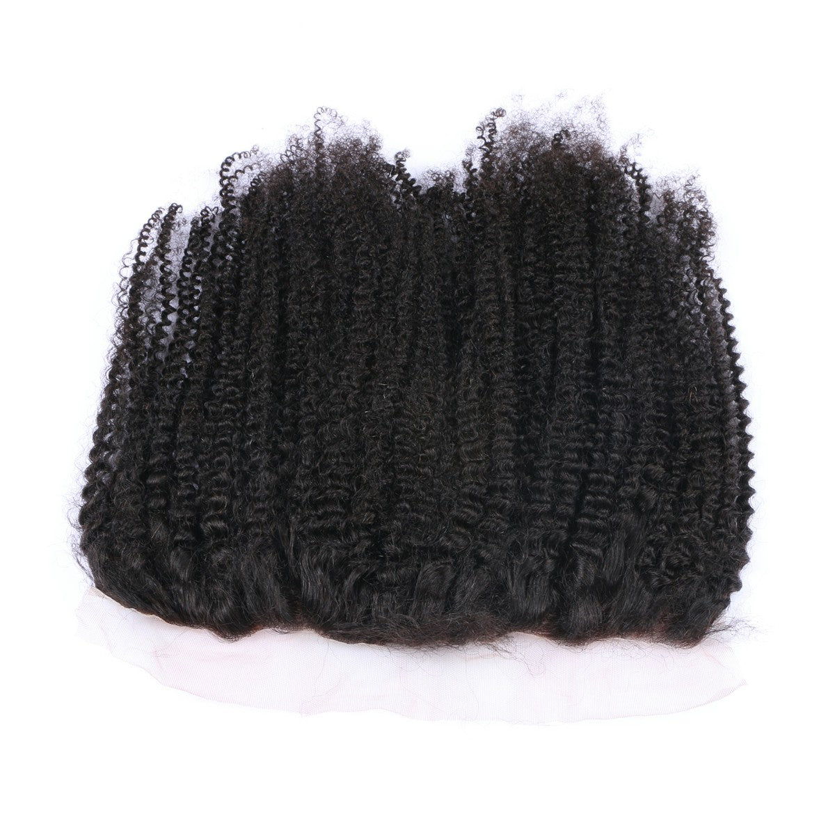 Kinky Curly 13*4 Transparent Lace Frontal #1B Natural Black - Frontal