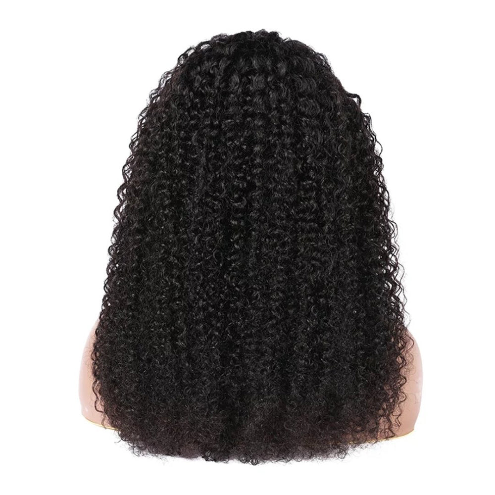 Kinky Curly #1B Natural Black Flexible 180% Density Beginner Friendly Headband Wig - Headband Wig