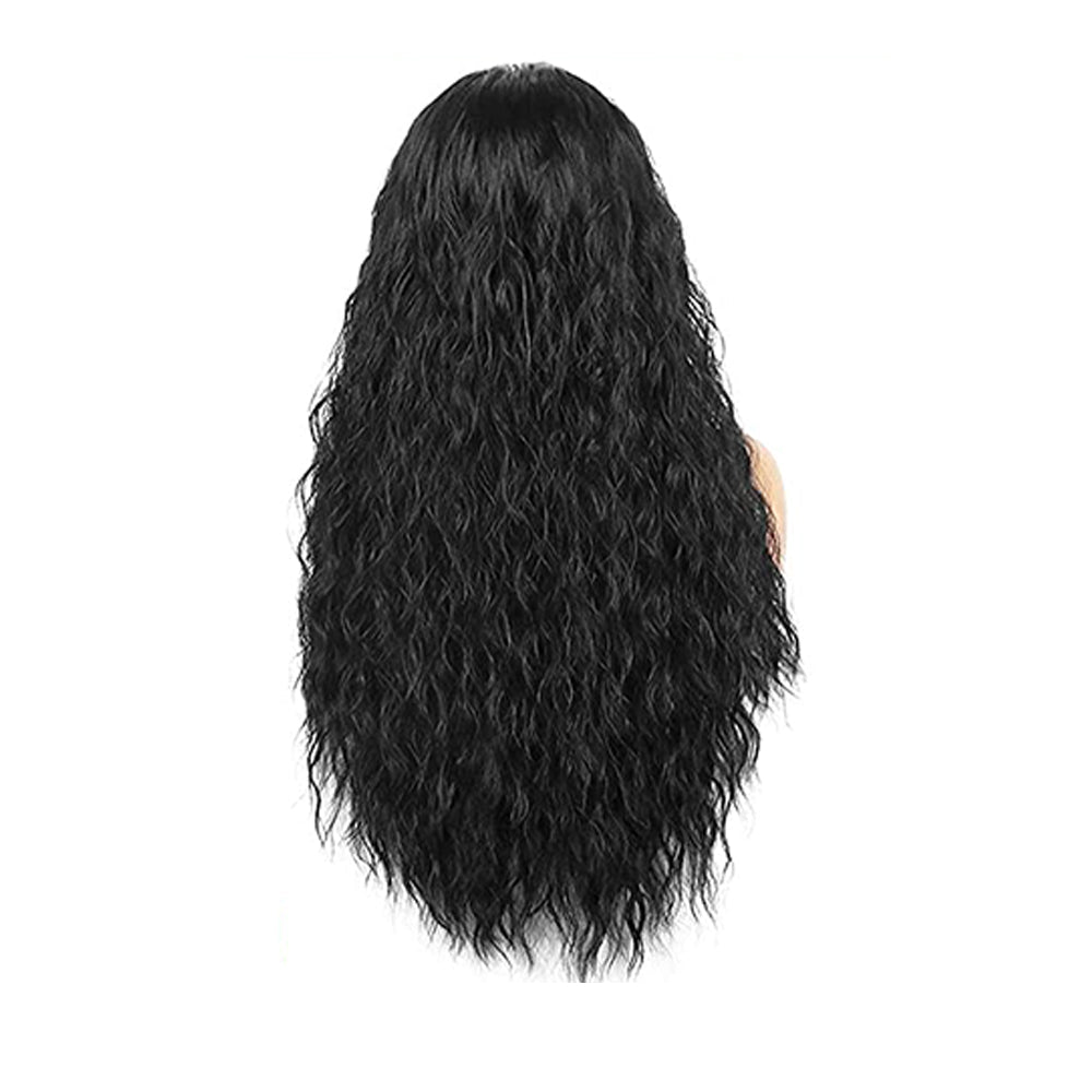 Natural Curly #1B Natural Black Flexible 180% Density Beginner Friendly Headband Wig Free Shipping - Headband Wig