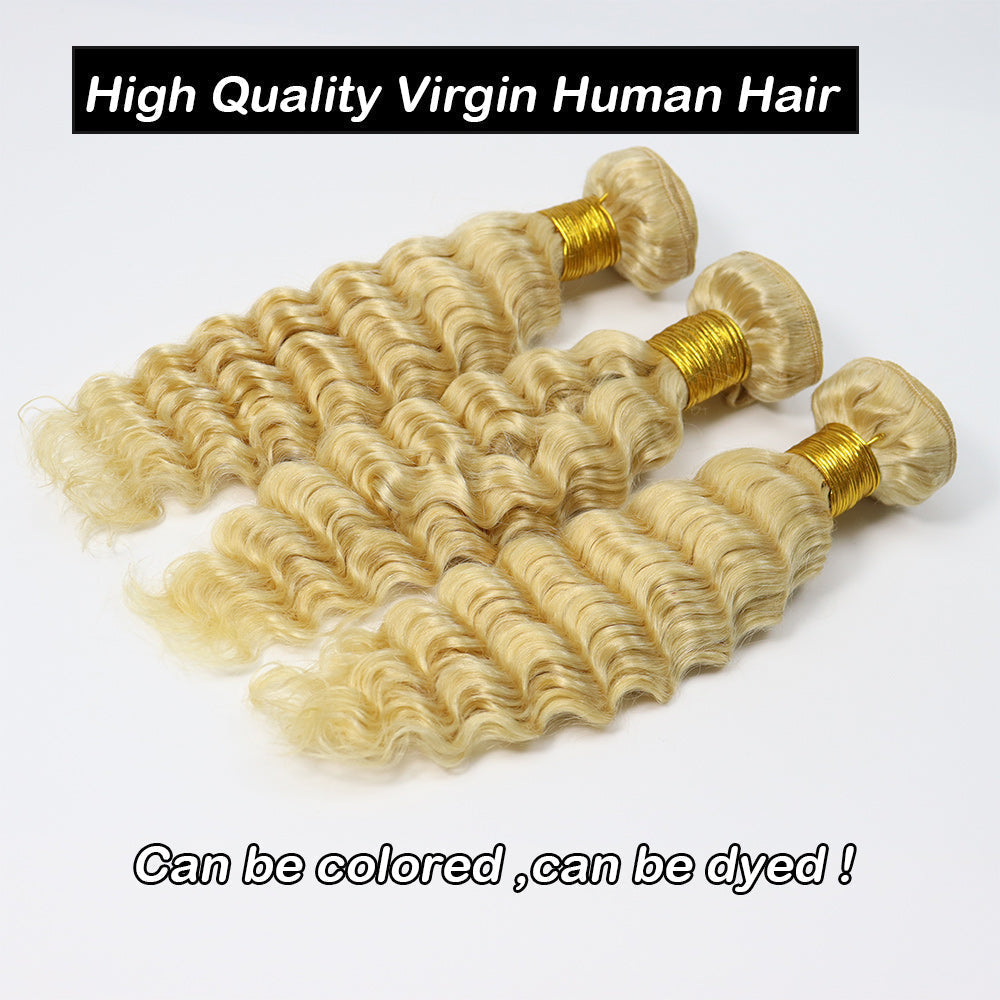 Platinum #613 Deep Wave Blonde Hair Bundle (100grams/bundle) - Virgin Hair Bundle