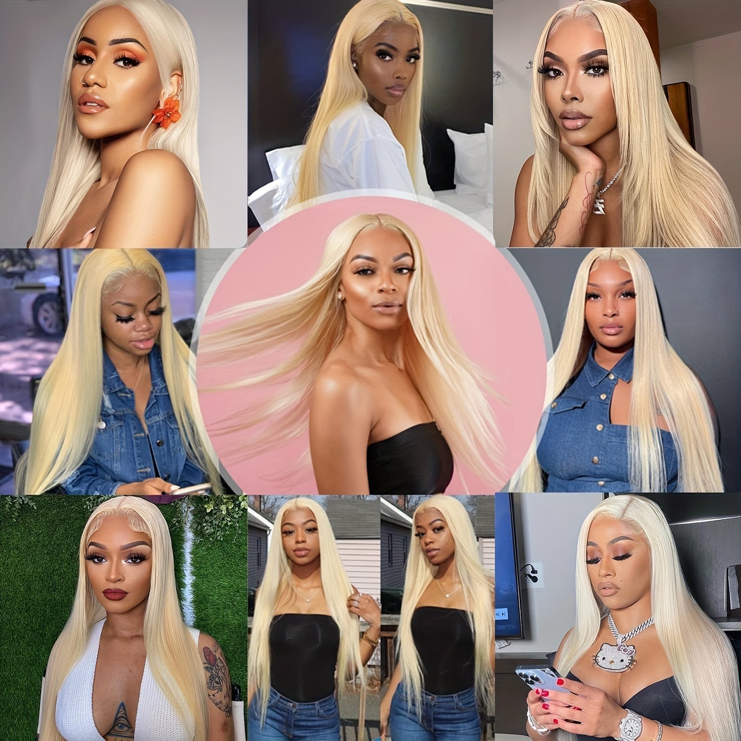 Straight #613 Blonde Color Wig Full 13x4 Transparent Frontal Lace Wig Human Hair Free Shipping - Frontal Wig