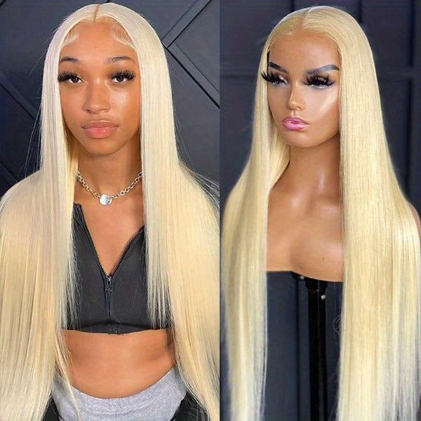 Straight #613 Blonde Color Wig Full 13x4 Transparent Frontal Lace Wig Human Hair - Frontal Wig