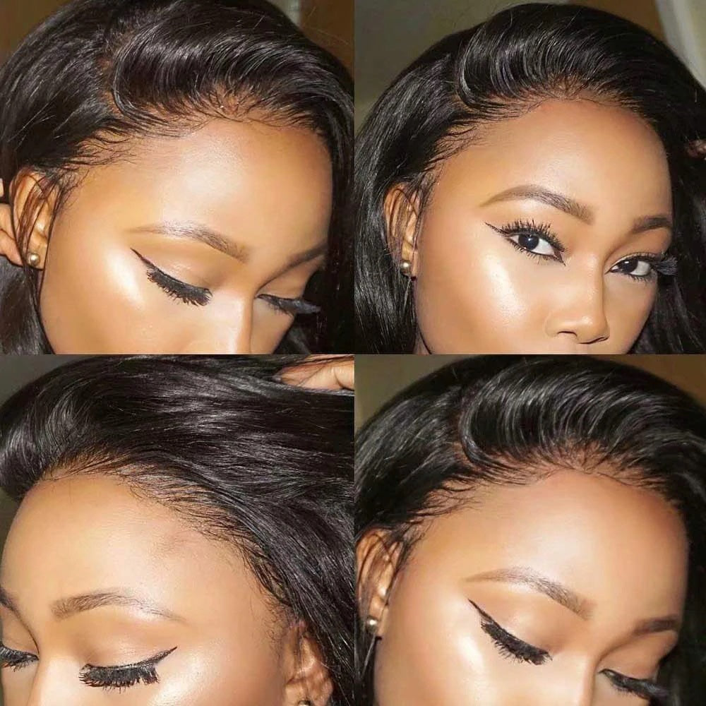 Straight Full 13x4 Frontal HD Lace Wig #1B Natural Black Free Shipping - Frontal Wig