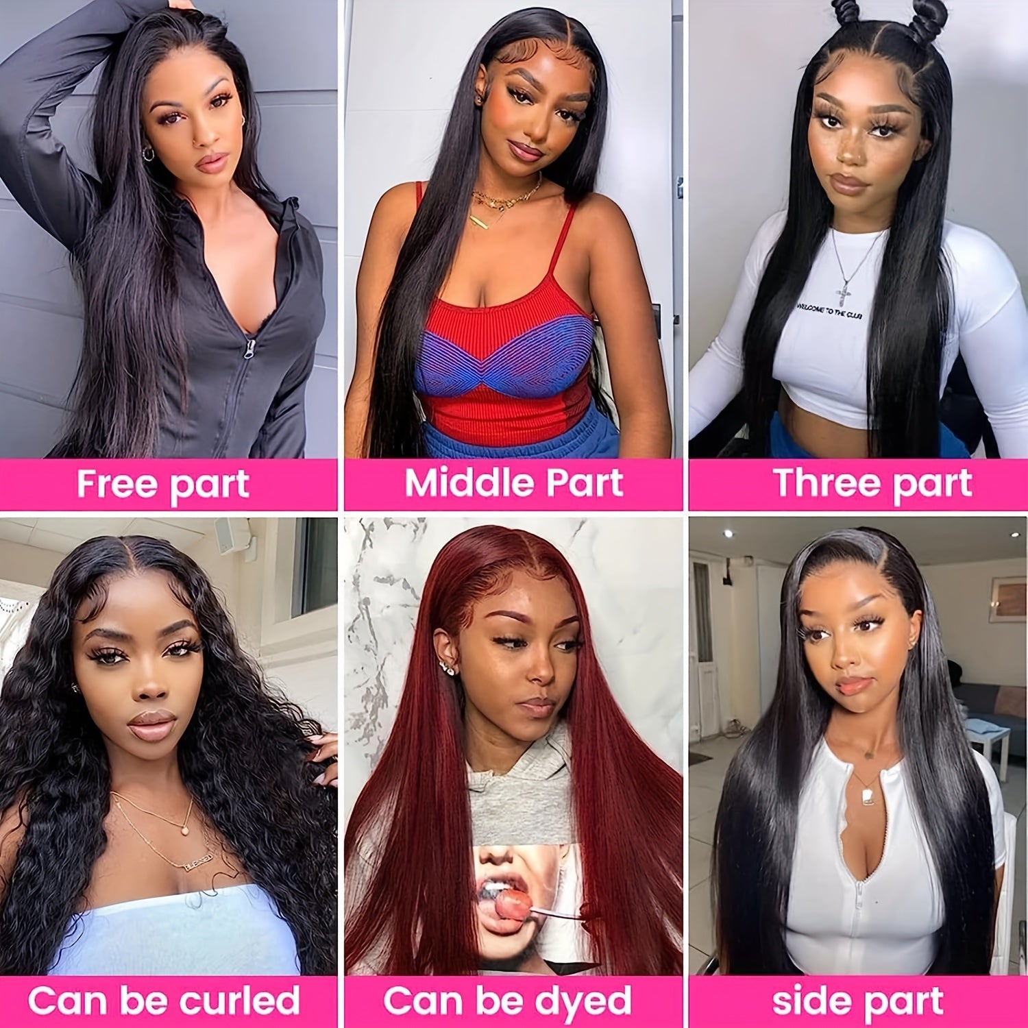 Straight Full 13x4 Frontal transparent Lace Wig #1B Natural Black - Frontal Wig