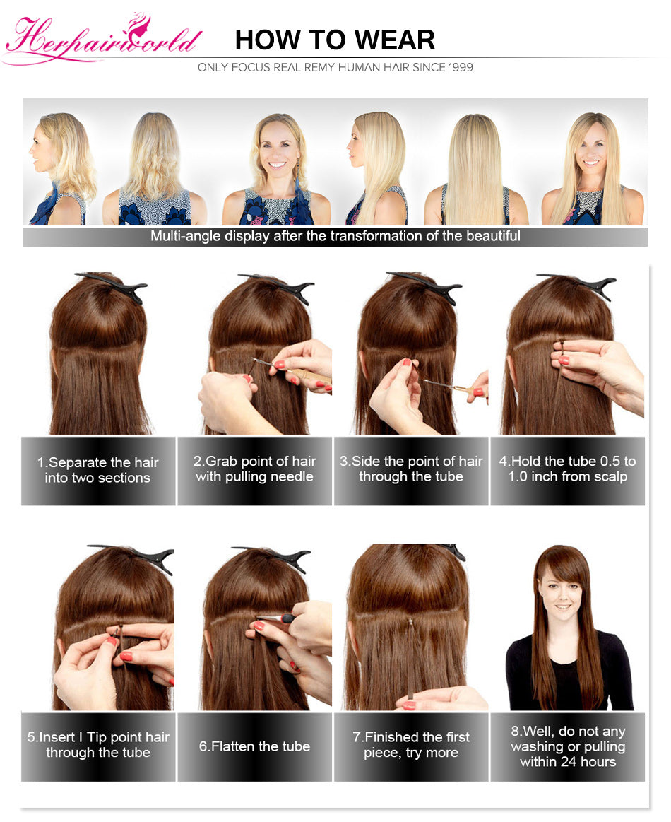 #8 Light Brown Stick Hair I Tip Remy Hair Extension Body Wave Dark Color (100pcs - 100g£© - Hair Extension