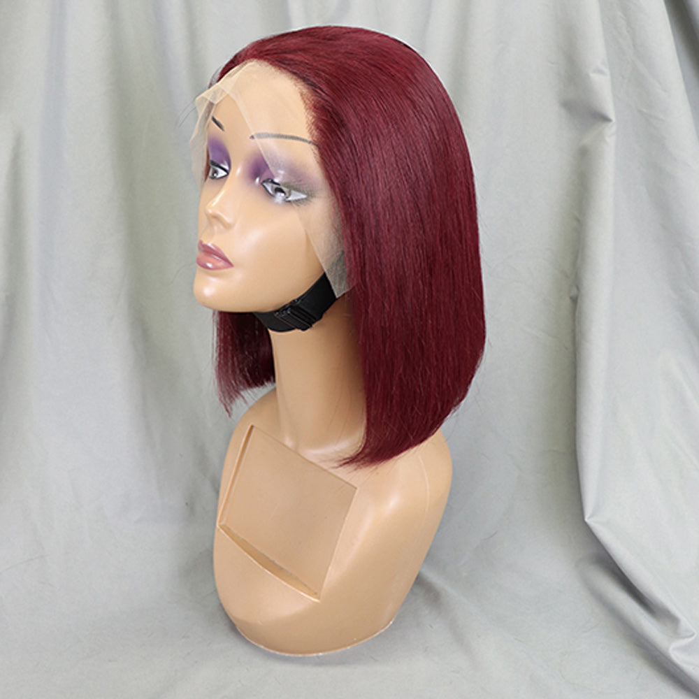 #99J Straight Full 13x4 Frontal transparent Lace Bob Style Wig Color Wig Free Shipping - Color Wig