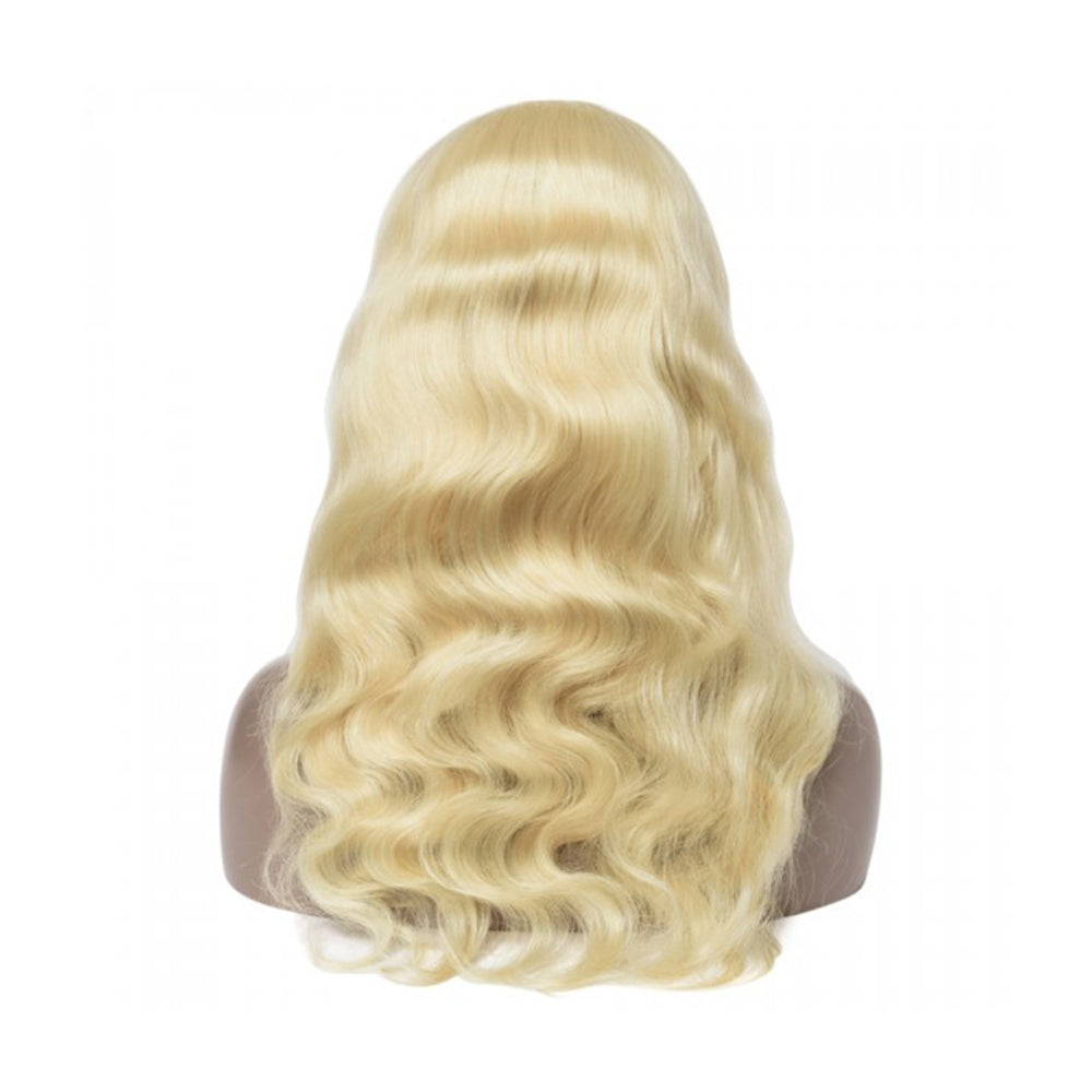 Body Wave 4x4 Closure transparent Lace Wig #613 Blonde Color Wig Free Shipping