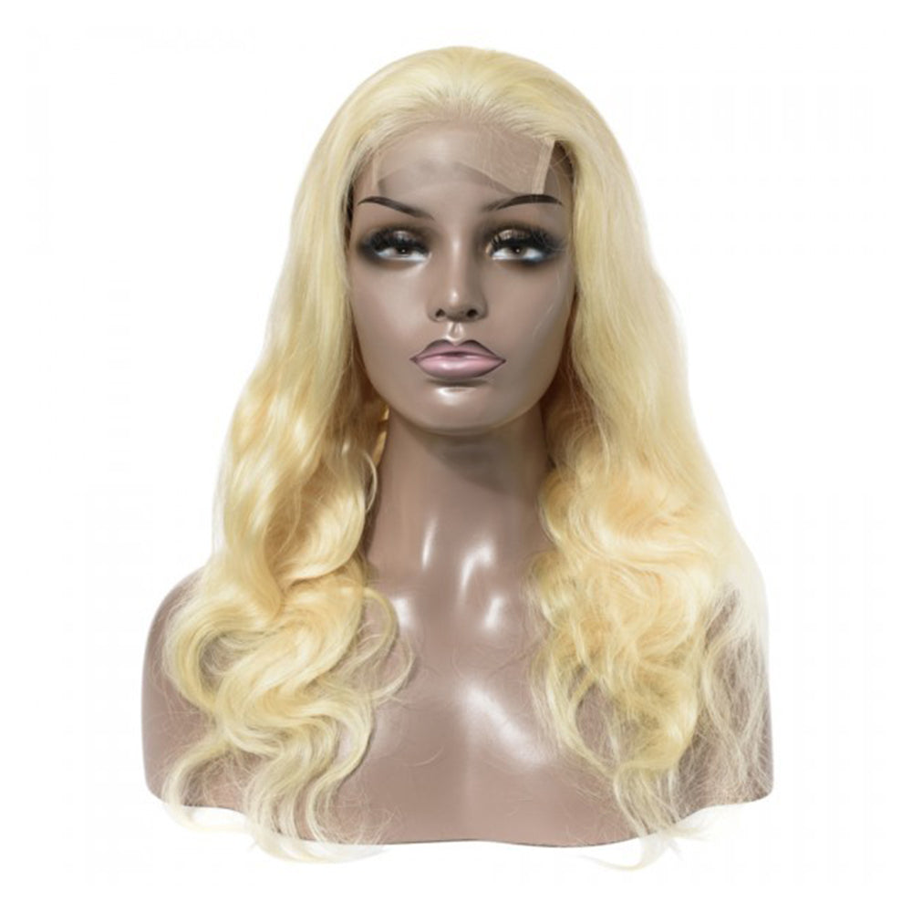 Body Wave 4x4 Closure transparent Lace Wig #613 Blonde Color Wig Free Shipping
