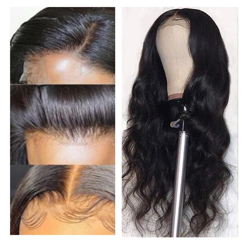 Body Wave 5x5 Closure HD Lace Wig #1B Natural Black Free Shipping