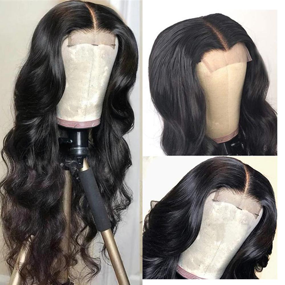 Body Wave 5x5 Closure HD Lace Wig #1B Natural Black Free Shipping