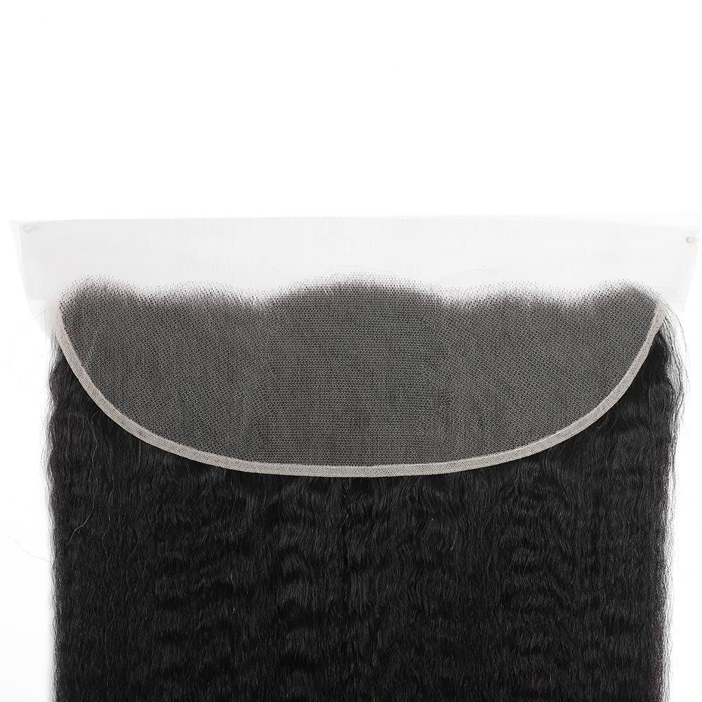 Kinky Straight 13*4 Transparent Lace Frontal #1B Natural Black - Frontal