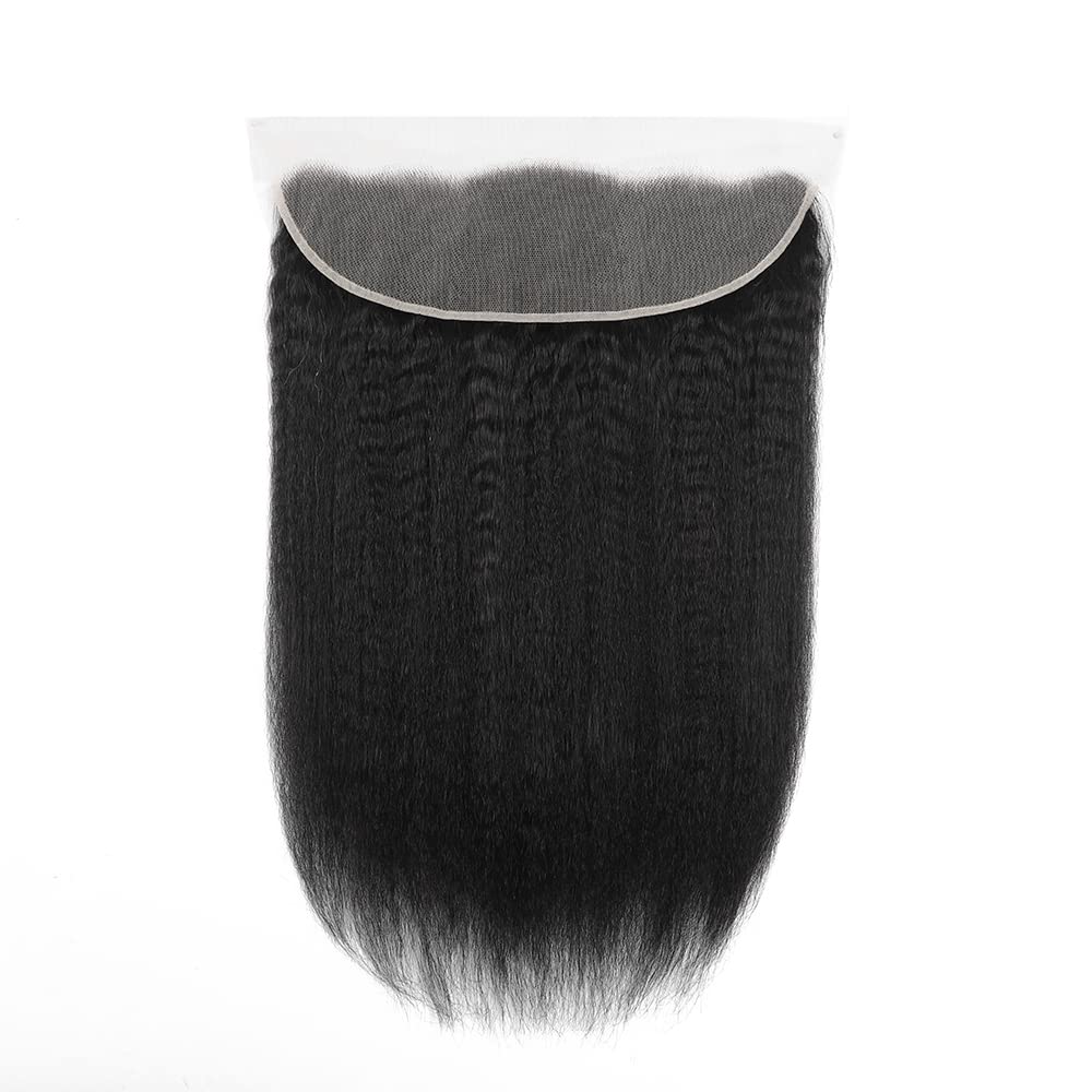 Kinky Straight 13*4 Transparent Lace Frontal #1B Natural Black - Frontal