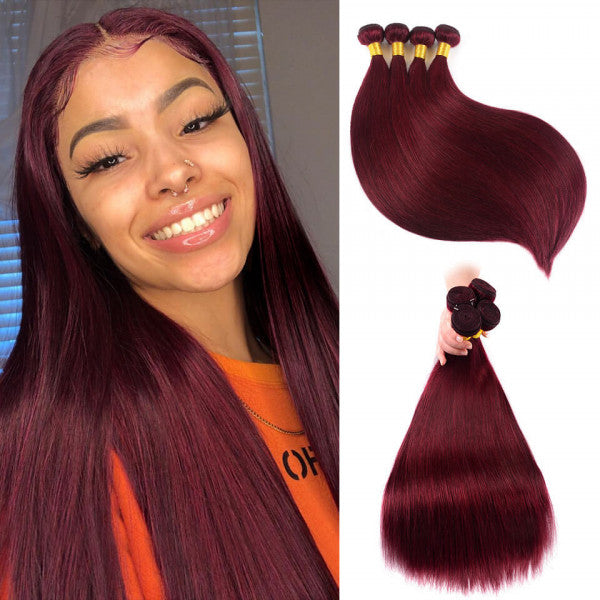 Luxury Straight 100% Human Hair #99J (100grams/bundle) - Virgin Hair Bundle