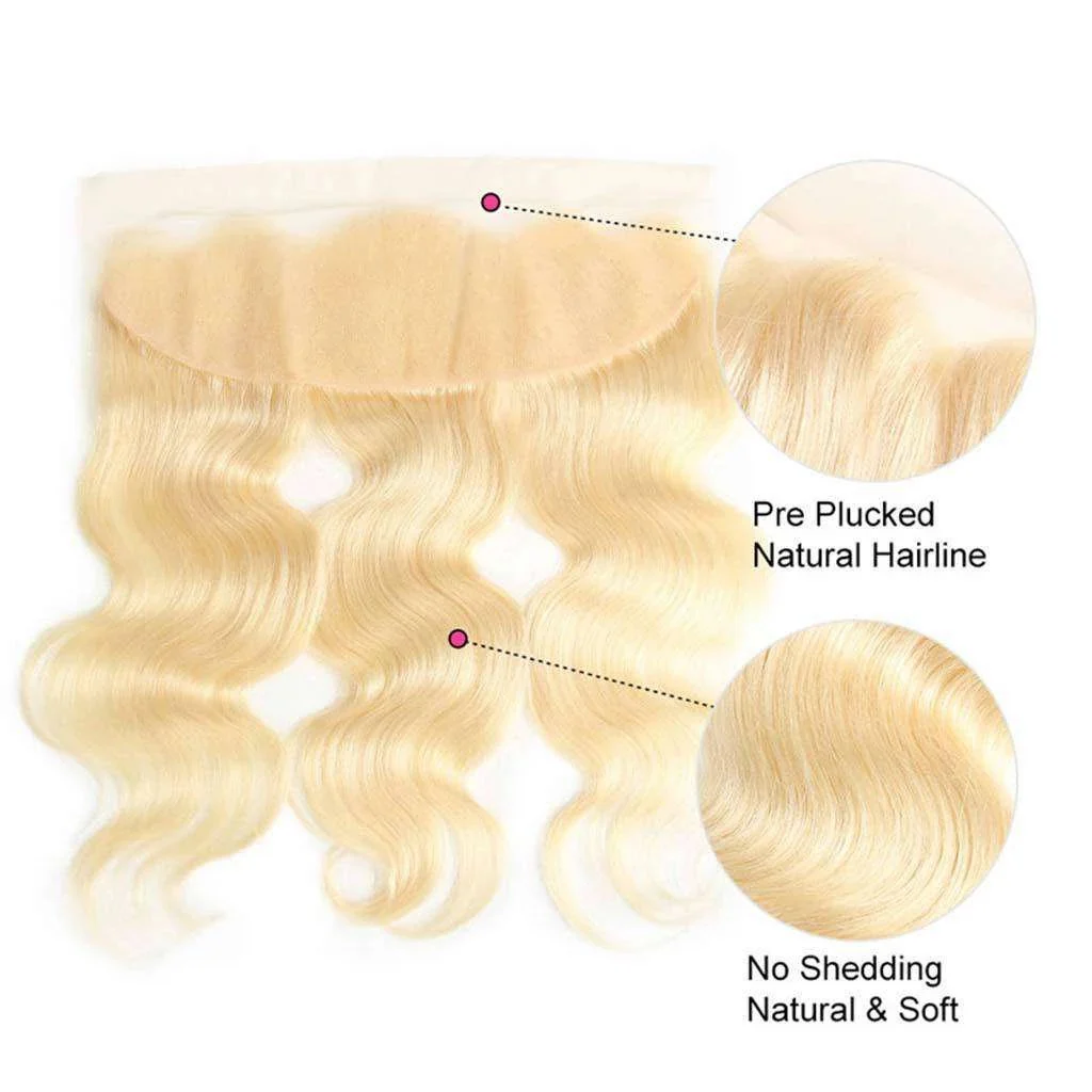 Platinum Blonde Hair #613 Body Wave 13*4 Transparent Lace Frontal - Frontal