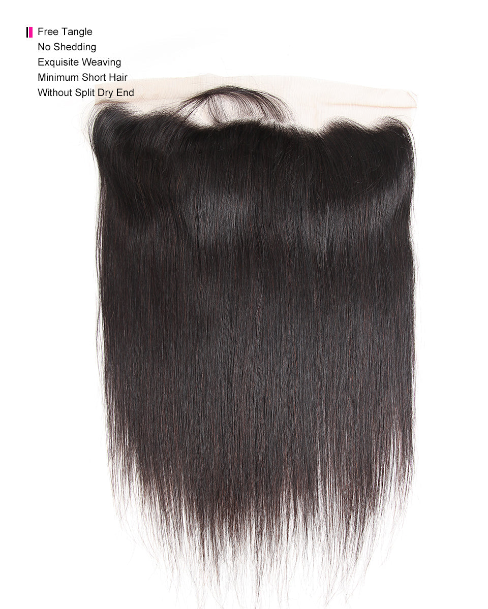 Straight 13*4 Transparent Lace Frontal #1B Natural Black - Frontal