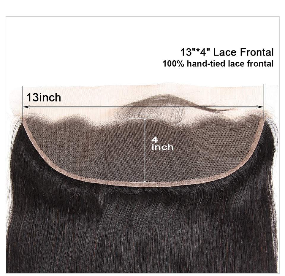 Straight 13*4 Transparent Lace Frontal #1B Natural Black - Frontal